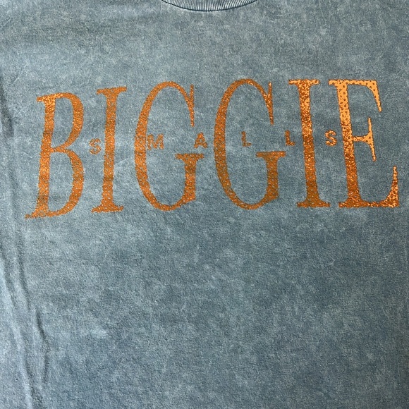 Notorious B.I.G Graphic Tshirt Blue/Gold Size Medium - Picture 1 of 5